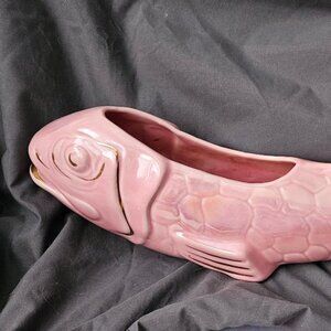 Vintage Stanfordware Modern Pink Koi Fish Planter